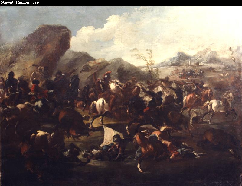 Francesco Maria Raineri Battle among Christians and Turks. Oil-painting,